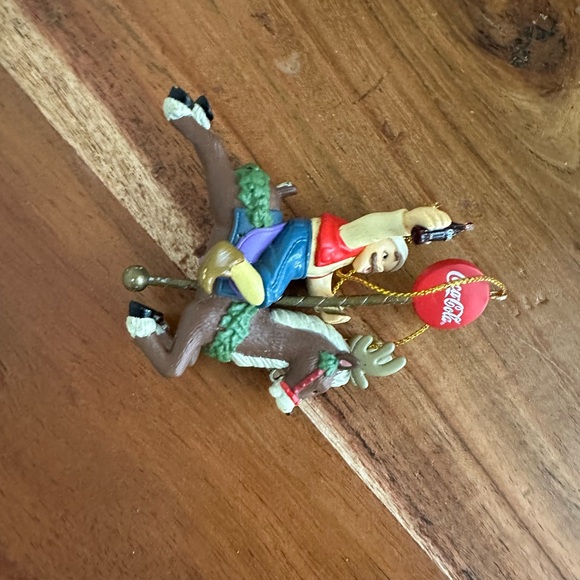 🎄Coca Cola Christmas Ornament Elf Riding Reindeer while Drinking a Coke🎄 - Picture 2 of 9